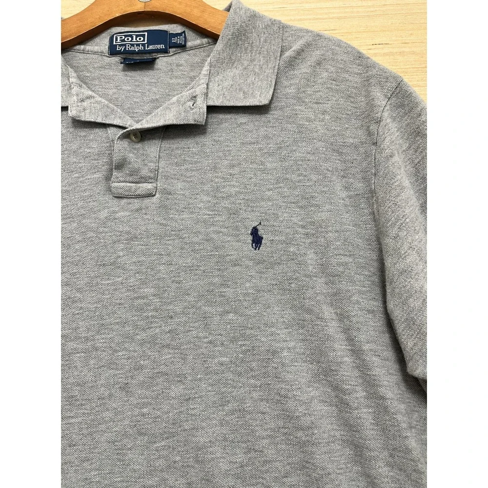 Polo Ralph Lauren Polo Shirt Mens XL Gray Custom Fit Classic Short Sleeve Casual